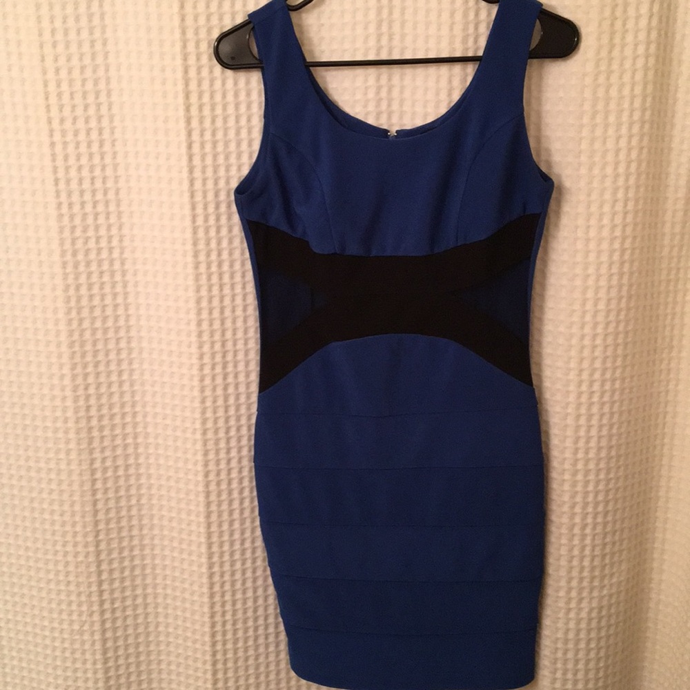 BLUE & BLACK Mesh-work Party Dress